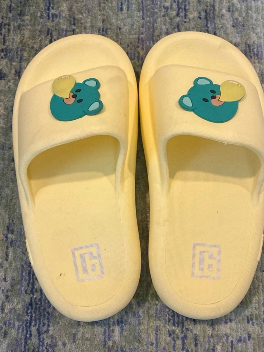 Kids Yellow Bear Slide Sandals